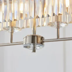 Chesterfield 4 Light Silver & Crystal Ceiling Pendant Bar