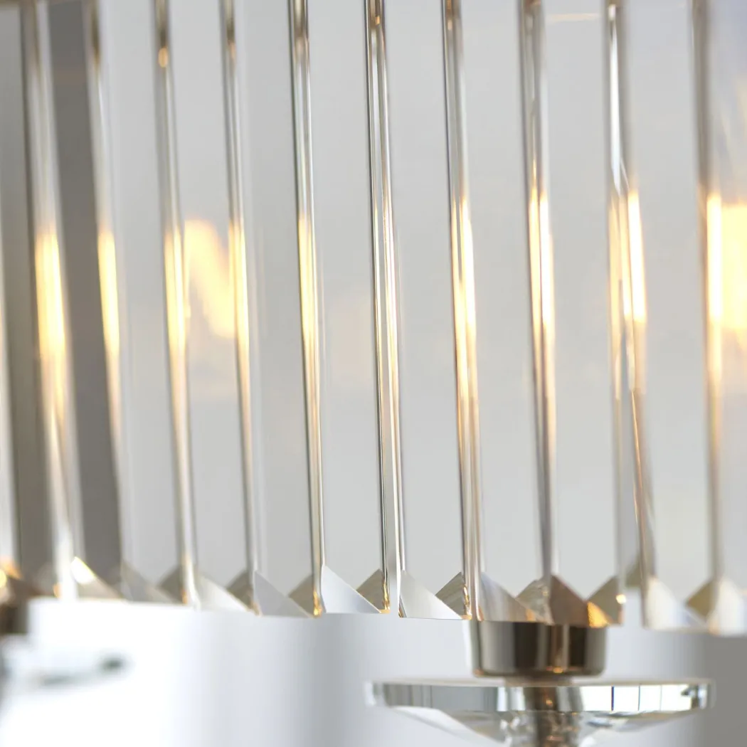 Chesterfield 4 Light Silver & Crystal Ceiling Pendant Bar