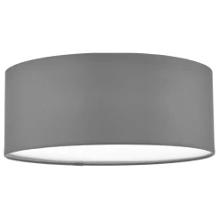 Cierro Grey Drum 3 Light Flush Ceiling Light with Diffuser