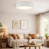 Cierro Ivory Drum 4 Light Semi Flush Ceiling Light with Diffuser