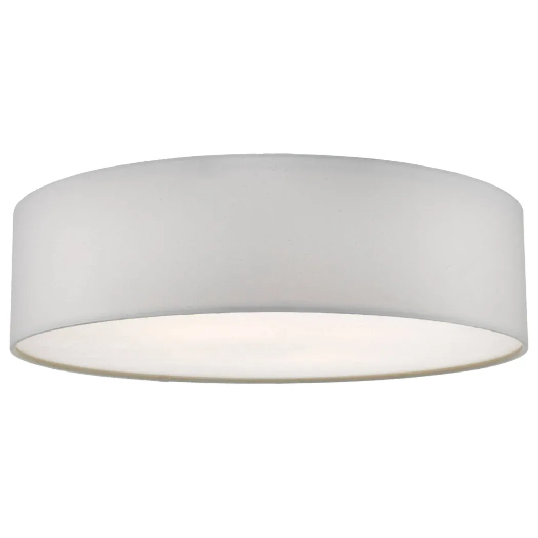 Cierro Ivory Drum 4 Light Semi Flush Ceiling Light with Diffuser