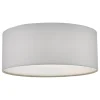 Cierro Ivory Drum 3 Light Semi Flush Ceiling Light with Diffuser