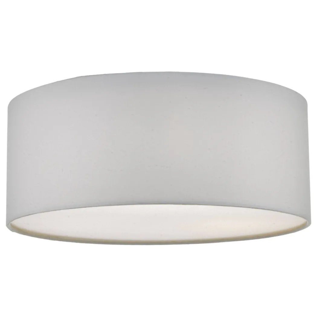 Cierro Ivory Drum 3 Light Semi Flush Ceiling Light with Diffuser