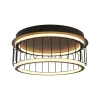 Circolo Black Cage LED Flush Ceiling Light Small