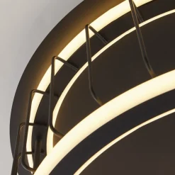 Circolo Black Cage LED Flush Ceiling Light Small