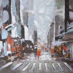 City Limits Grey Hand-Painted Canvas