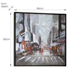 City Limits Grey Hand-Painted Canvas