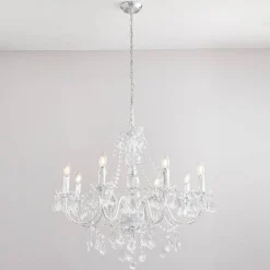 Clarence 8 Light Clear & Chrome Chandelier Ceiling Light