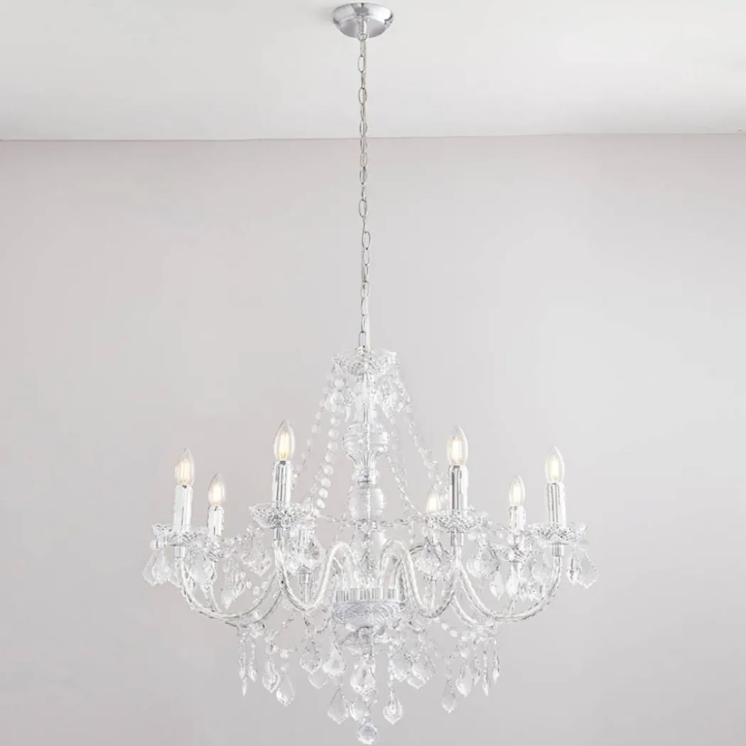 Clarence 8 Light Clear & Chrome Chandelier Ceiling Light