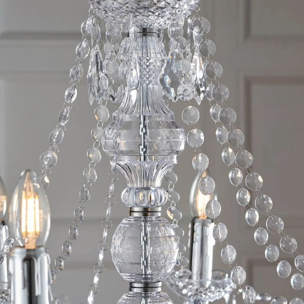Clarence 8 Light Clear & Chrome Chandelier Ceiling Light
