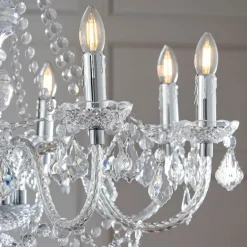 Clarence 8 Light Clear & Chrome Chandelier Ceiling Light