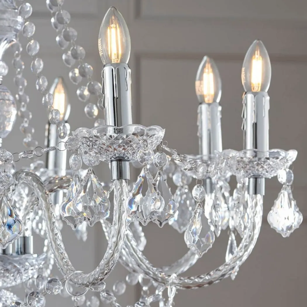 Clarence 8 Light Clear & Chrome Chandelier Ceiling Light