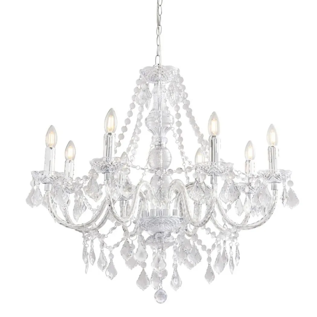 Clarence 8 Light Clear & Chrome Chandelier Ceiling Light
