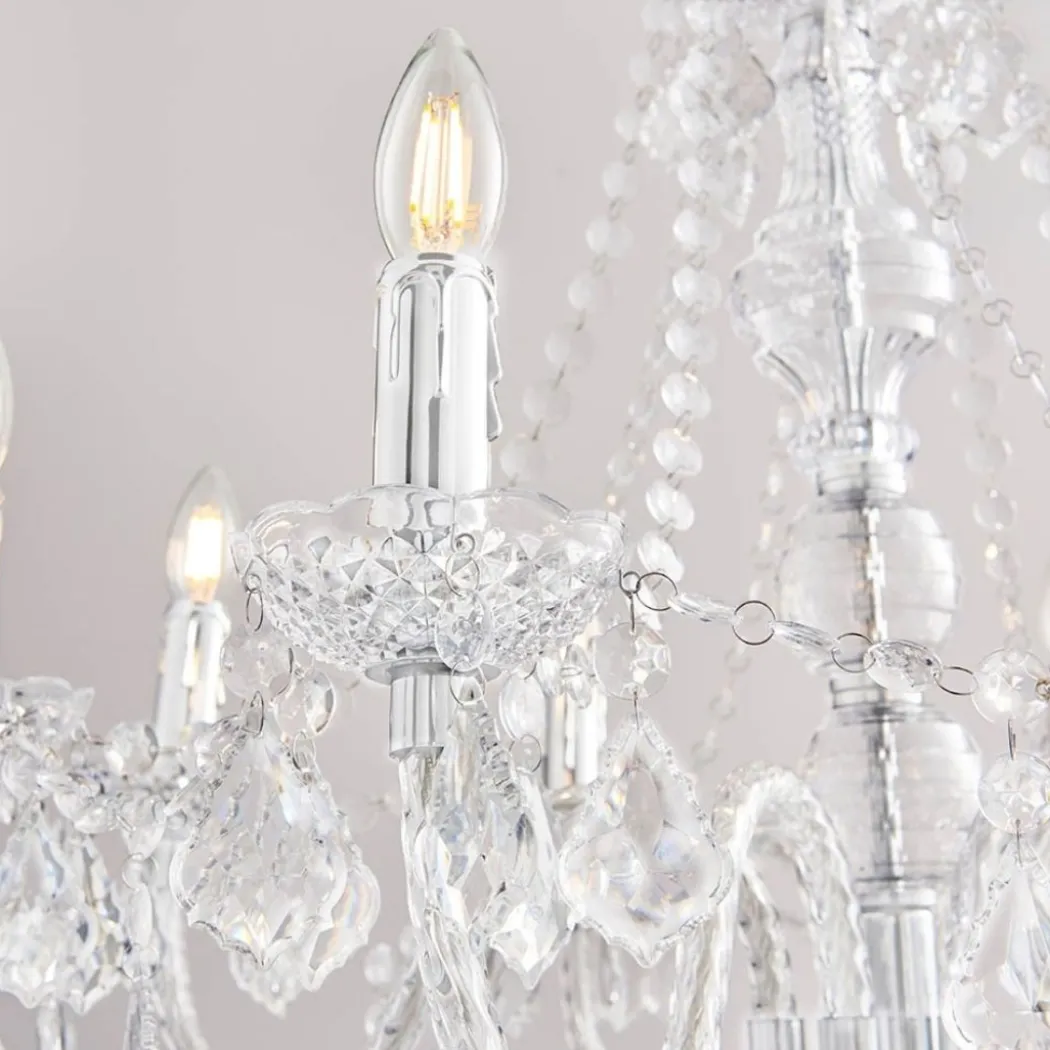 Clarence 8 Light Clear & Chrome Chandelier Ceiling Light