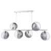 Claudia 6 Light Silver & Glass Ceiling Pendant Bar