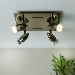 Clinton 4 Light Black Chrome Spotlight Ceiling Plate