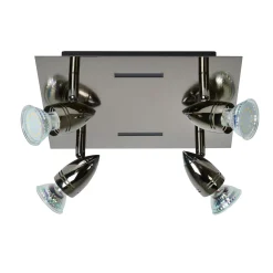 Clinton 4 Light Black Chrome Spotlight Ceiling Plate