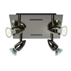Clinton 4 Light Black Chrome Spotlight Ceiling Plate