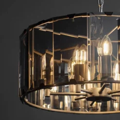 Clooney 8 Light Smoked Glass Pendant Ceiling Light