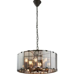 Clooney 8 Light Smoked Glass Pendant Ceiling Light