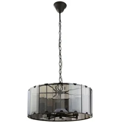 Clooney 8 Light Smoked Glass Pendant Ceiling Light