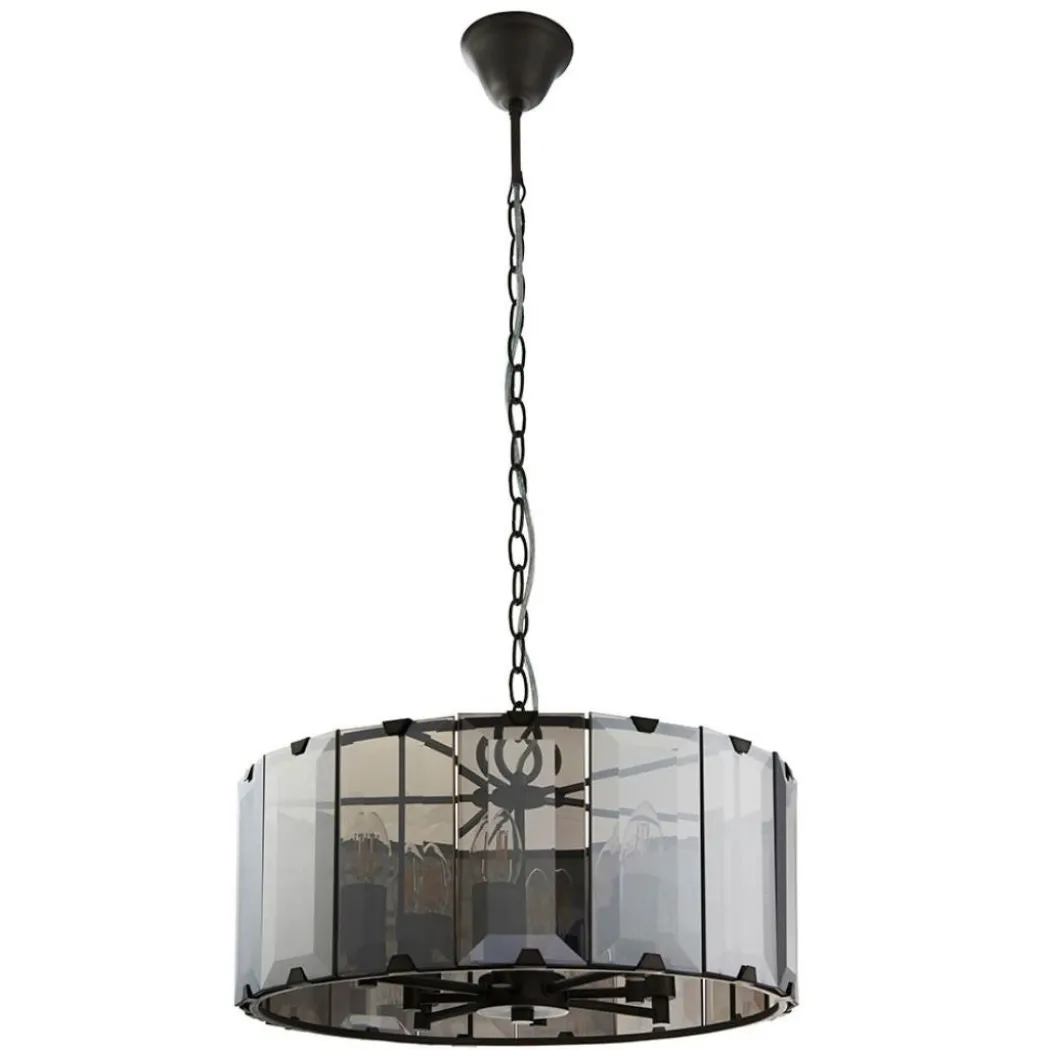 Clooney 8 Light Smoked Glass Pendant Ceiling Light