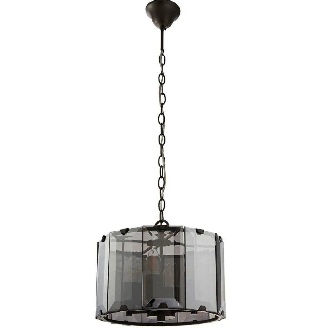 Clooney 4 Light Smoked Glass Pendant Ceiling Light