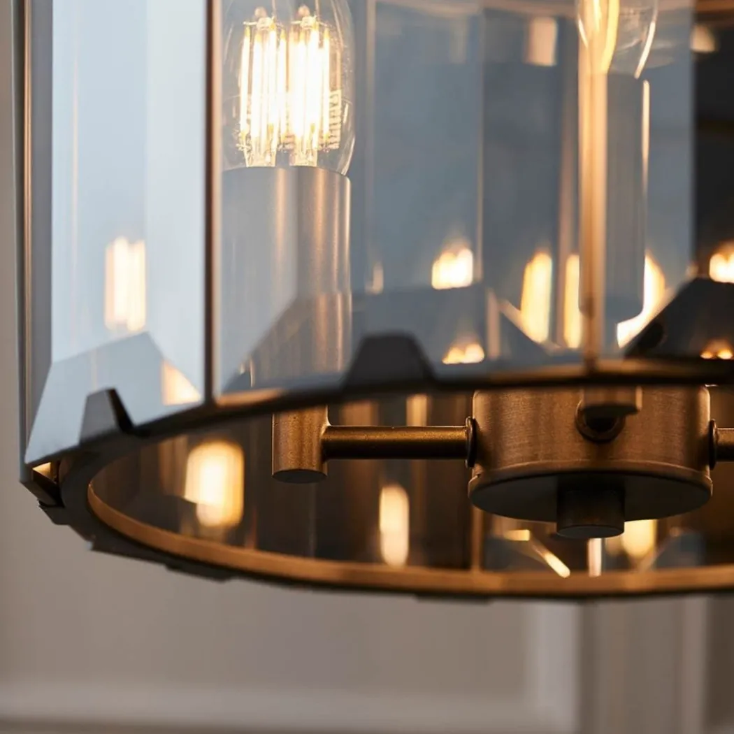 Clooney 4 Light Smoked Glass Pendant Ceiling Light