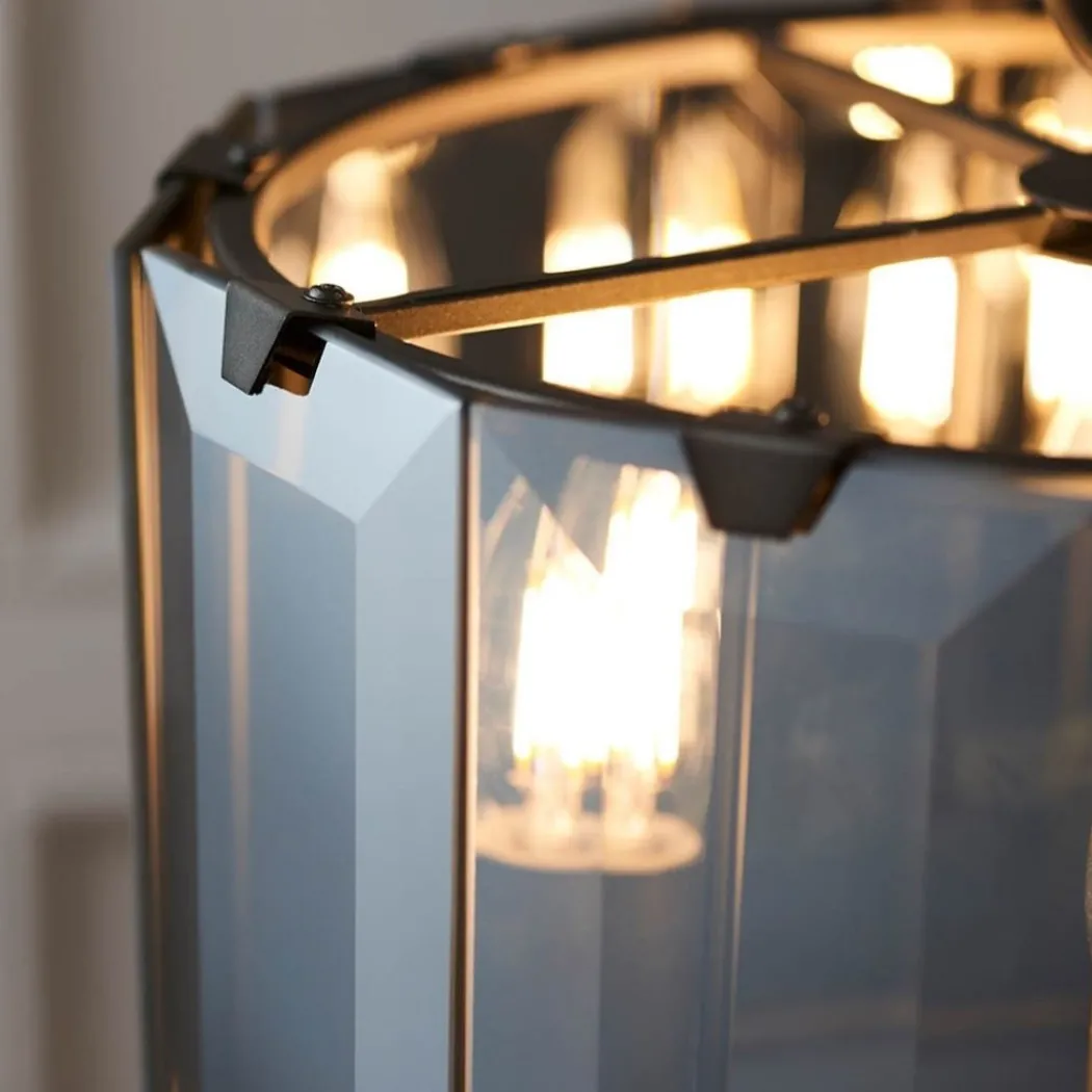 Clooney 4 Light Smoked Glass Pendant Ceiling Light