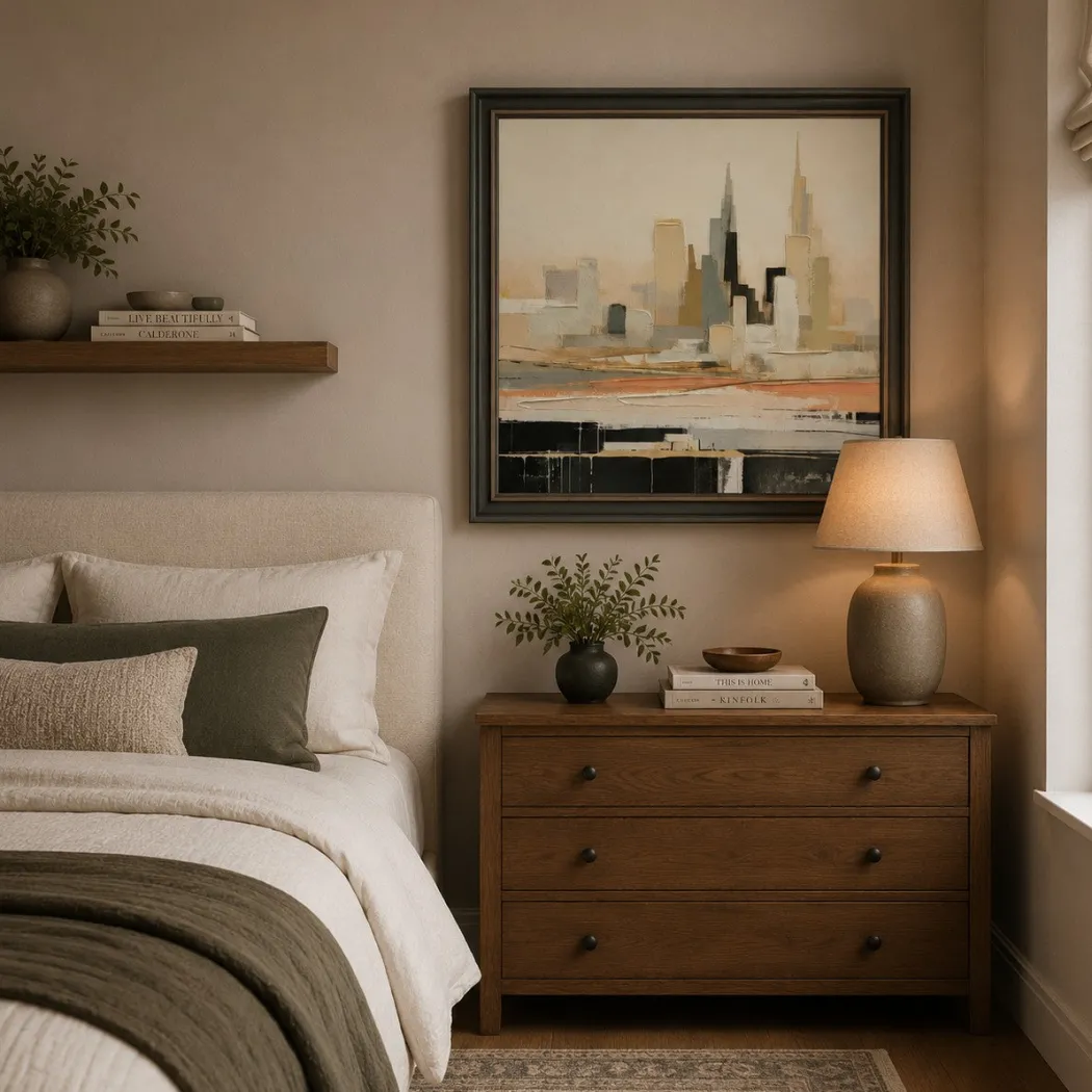 Colored Urban City 60x60cm Framed Canvas