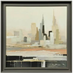 Colored Urban City 60x60cm Framed Canvas