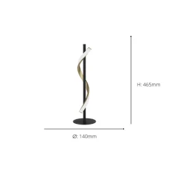 Conaprato Black and Brushed Brass LED Table Lamp