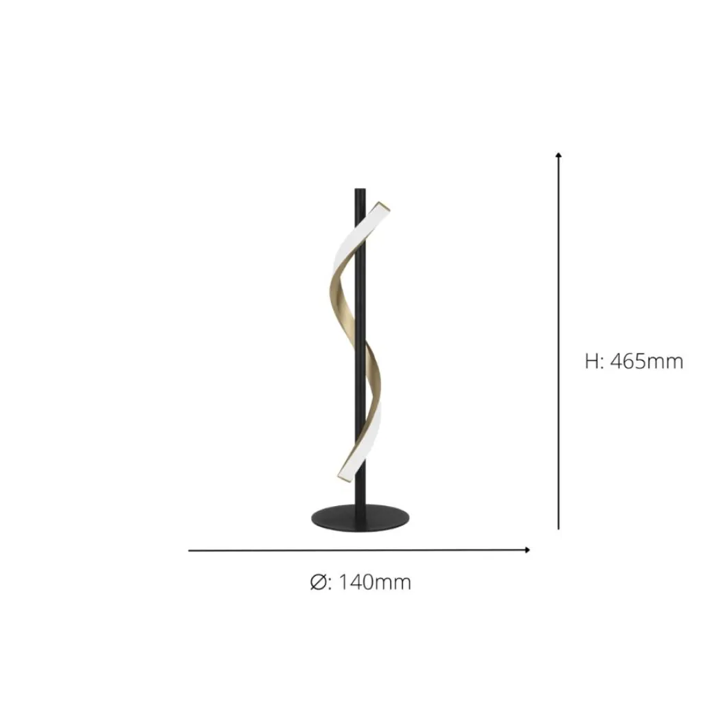 Conaprato Black and Brushed Brass LED Table Lamp
