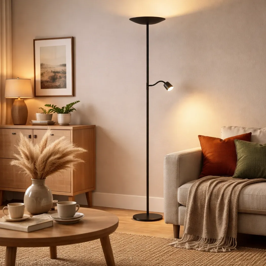 Conivarino 2 Light Black LED Floor Lamp