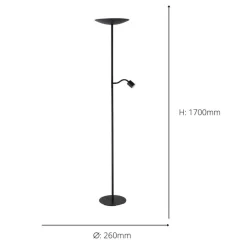 Conivarino 2 Light Black LED Floor Lamp