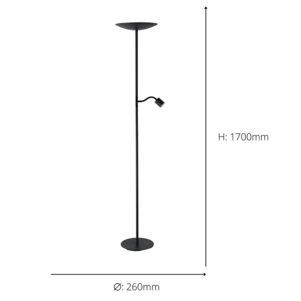 Conivarino 2 Light Black LED Floor Lamp