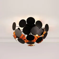 Copperhead Black and Copper Semi Flush Sputnik