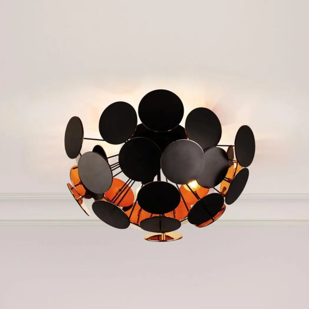 Copperhead Black and Copper Semi Flush Sputnik