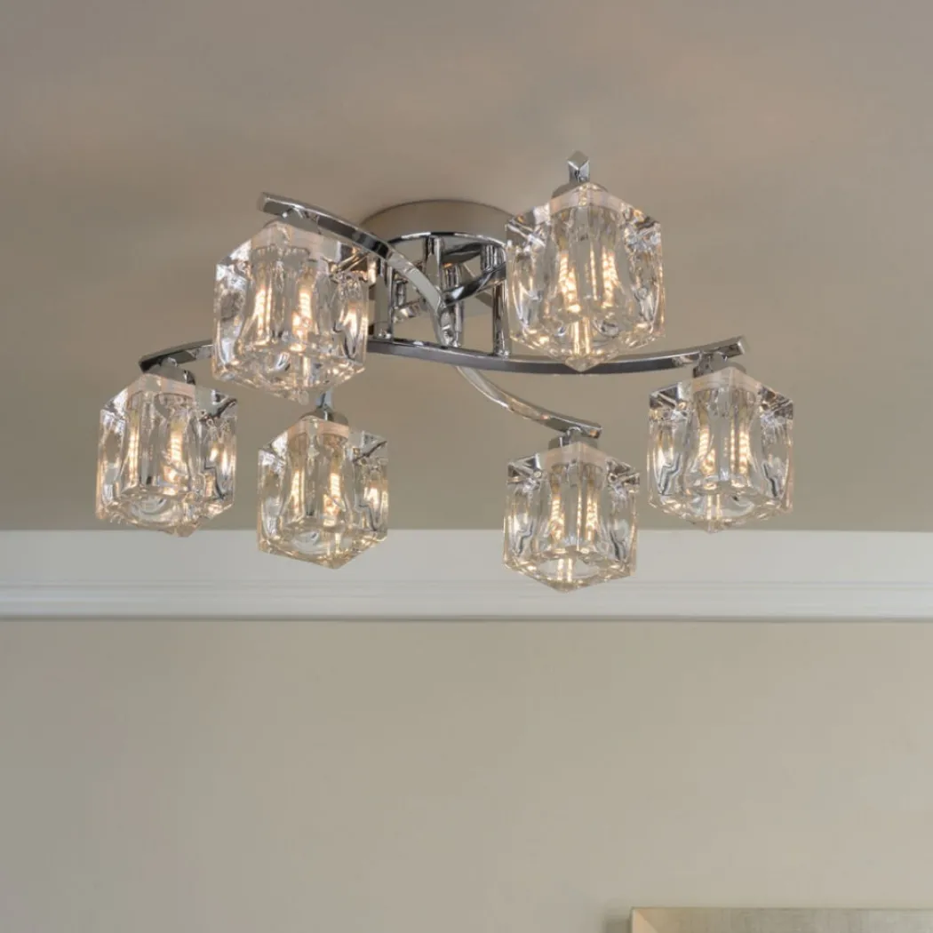 Coraline 6-Light Polished Chrome Semi-Flush Ceiling Light