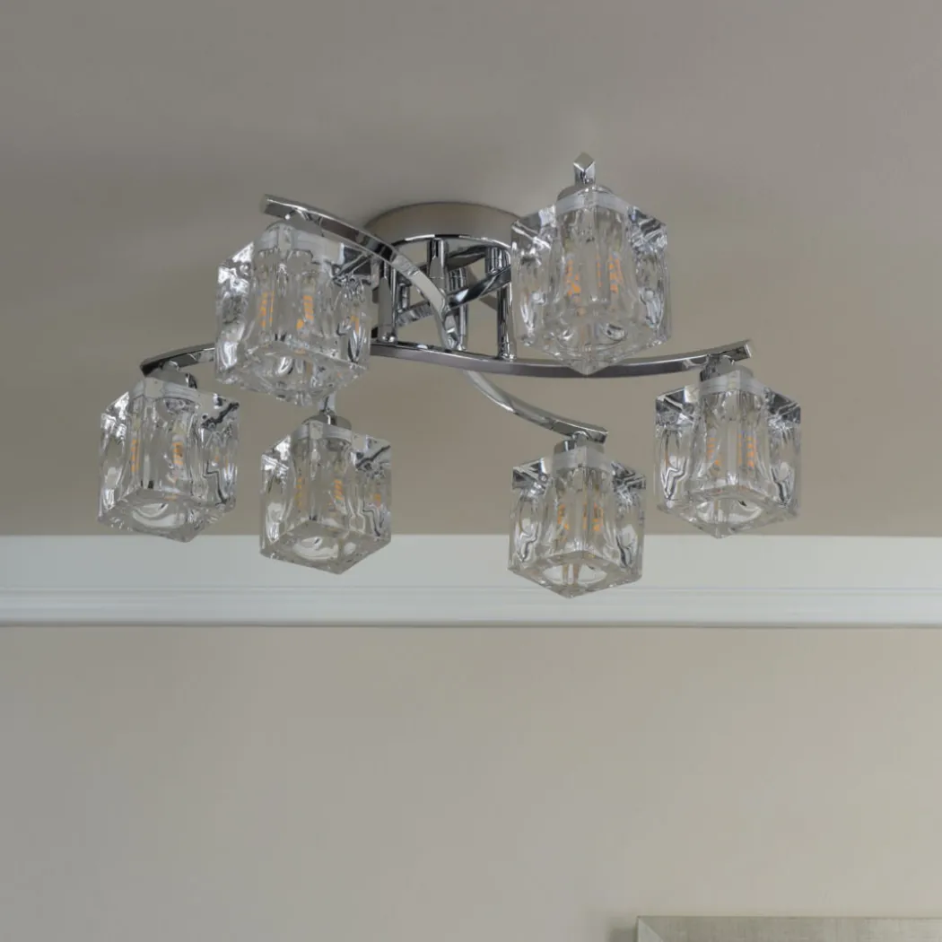Coraline 6-Light Polished Chrome Semi-Flush Ceiling Light
