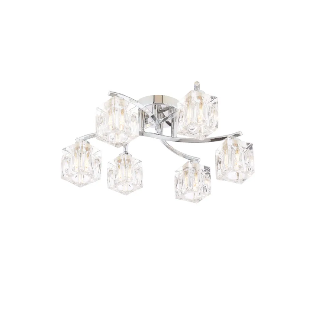 Coraline 6-Light Polished Chrome Semi-Flush Ceiling Light