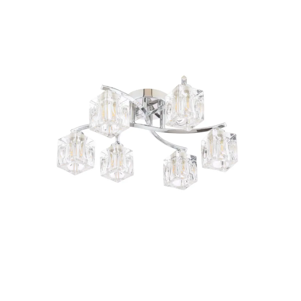 Coraline 6-Light Polished Chrome Semi-Flush Ceiling Light