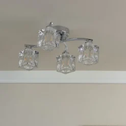 Coraline 4-Light Polished Chrome Semi-Flush Ceiling Light