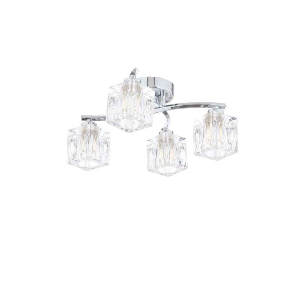 Coraline 4-Light Polished Chrome Semi-Flush Ceiling Light