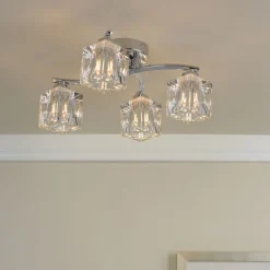 Coraline 4-Light Polished Chrome Semi-Flush Ceiling Light