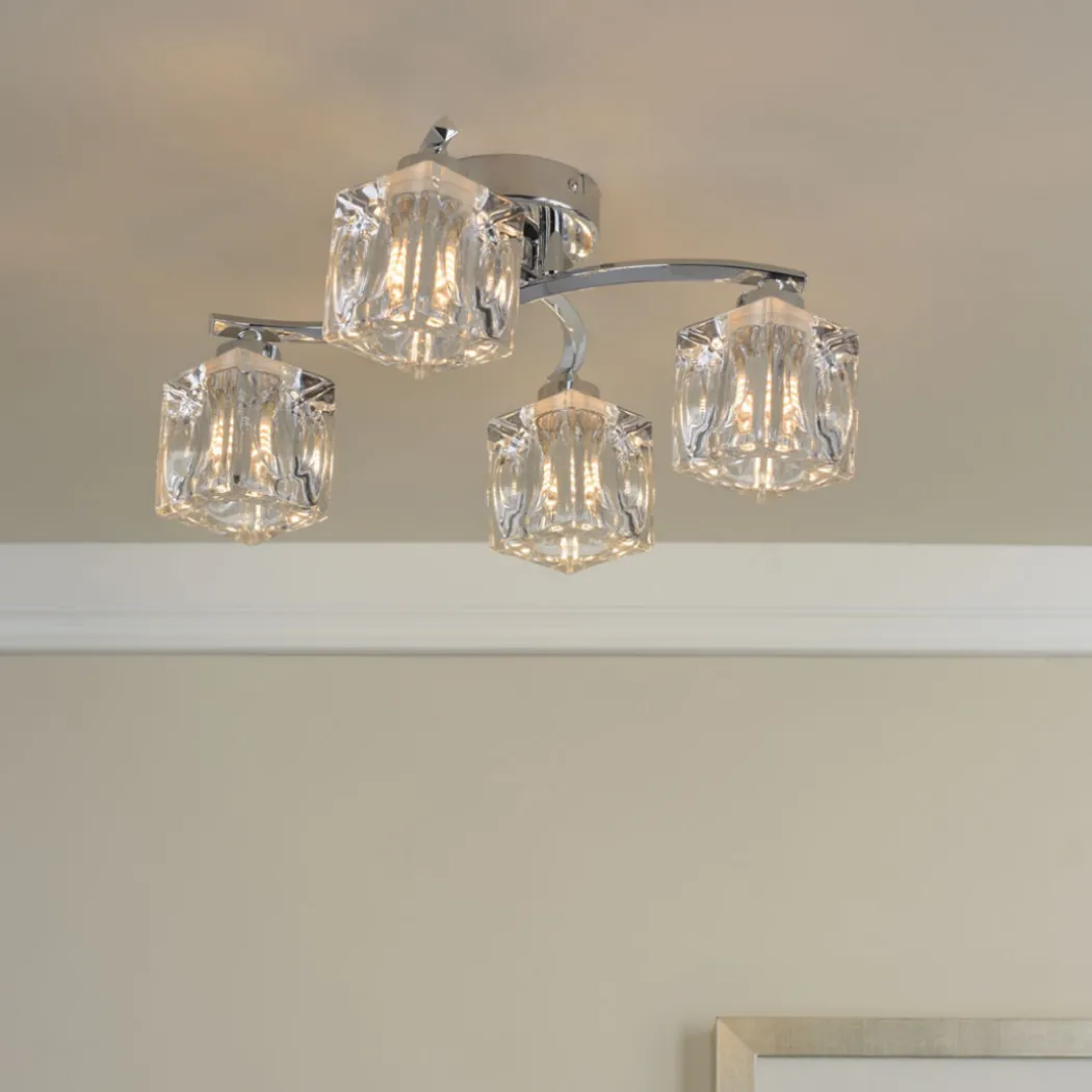 Coraline 4-Light Polished Chrome Semi-Flush Ceiling Light