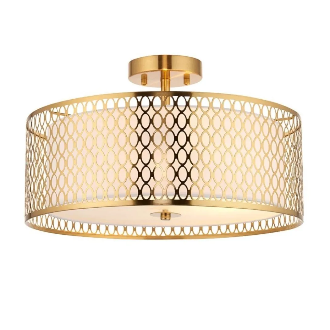 Cordero 3 Light Gold Flush Ceiling Light