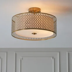 Cordero 3 Light Gold Flush Ceiling Light