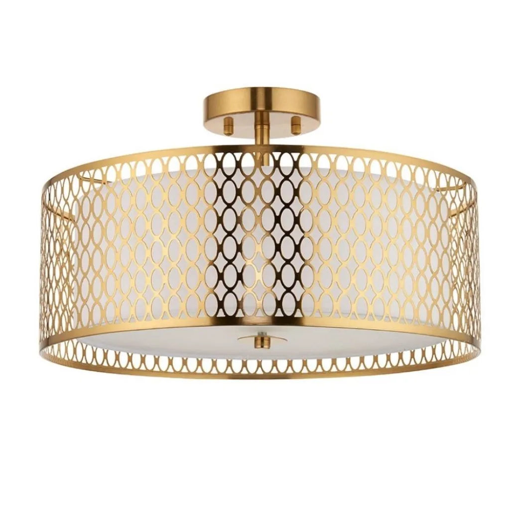 Cordero 3 Light Gold Flush Ceiling Light