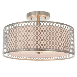 Cordero 3 Light Satin Nickel Flush Ceiling Light